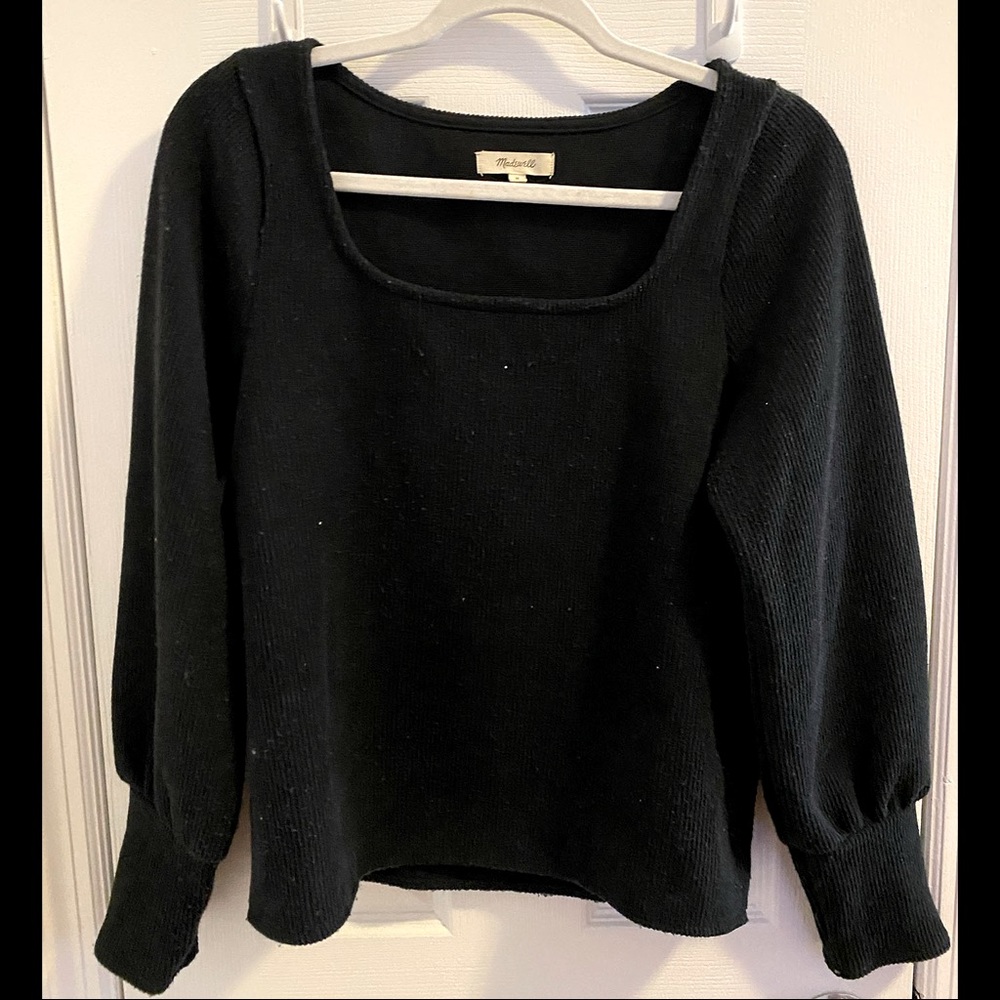 Madewell black long sleeve top size M